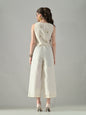 Myshka Women Off White Multicolor Thread Embroidered Waistcoat