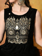 Myshka Women Black Velvet Embroidered Yoke Sleeveless Kurta Set