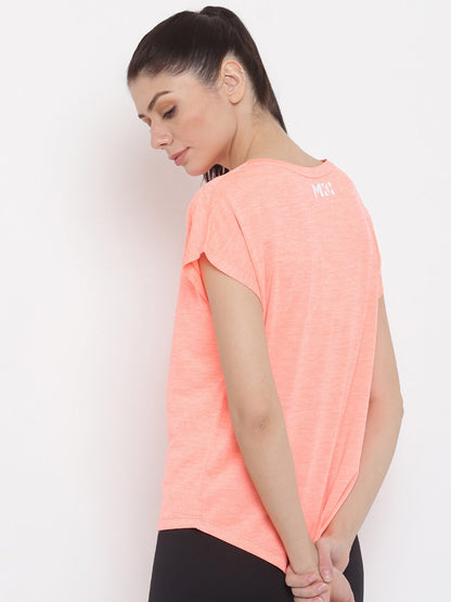 MKH Women Orange Dri-FIT Sports T-shirt