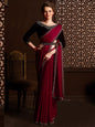 Saree Mall Embellished Border Pure Chiffon Sarees