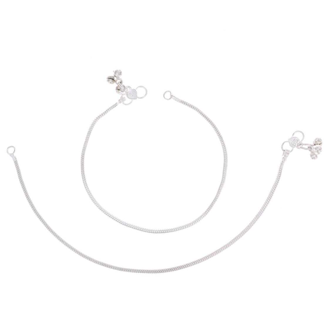 AanyaCentric Silver Plated Traditional Anklets Payal - Classic and Stylish for Women and Girls