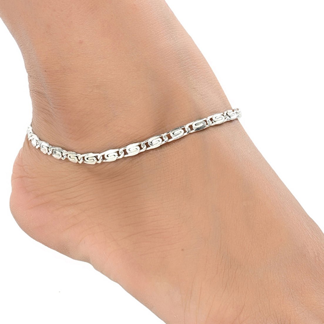 AanyaCentric Silver Plated Traditional Anklets Payal - Classic and Stylish for Women and Girls