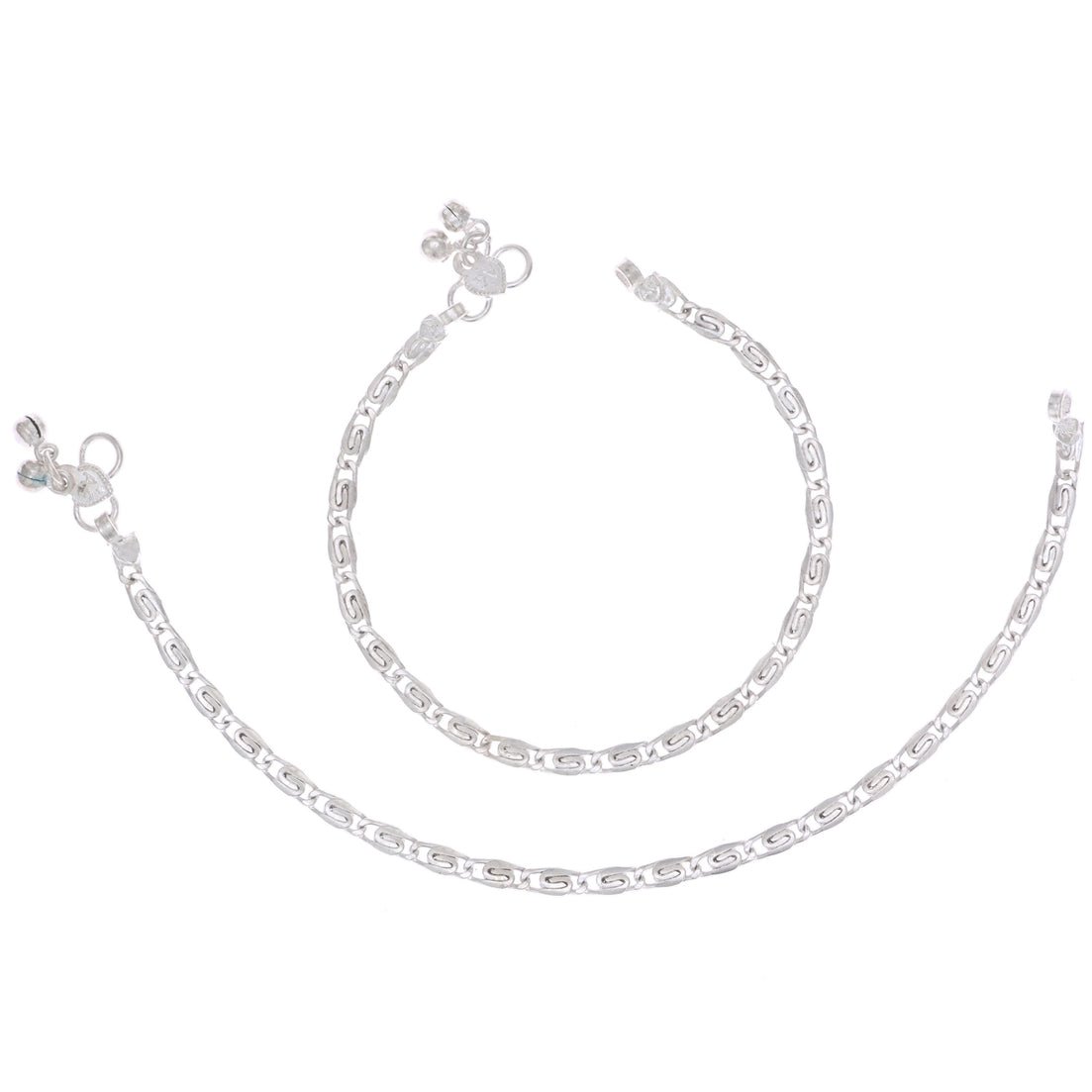 AanyaCentric Silver Plated Traditional Anklets Payal - Classic and Stylish for Women and Girls