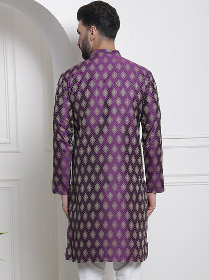 Sojanya Ethnic Motifs Woven Design Jacquard Regular Kurta