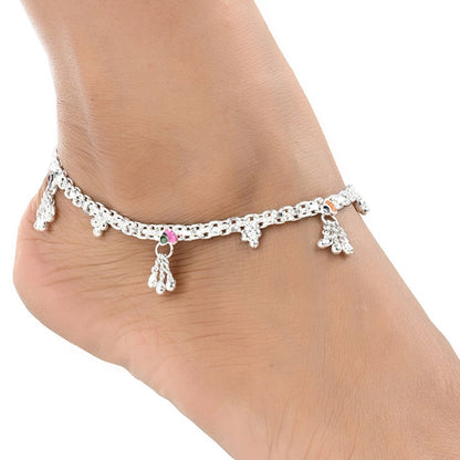 AanyaCentric Silver Plated Traditional Anklets Payal - Classic and Stylish for Women and Girls