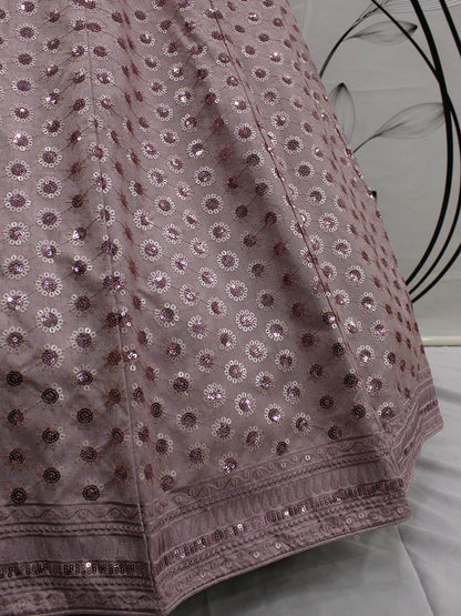 Myra Dusty Pink Pink Art Silk Embroidered Designer Lehenga