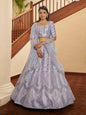 Myra Lavender Silk Embroidered Designer Lehenga