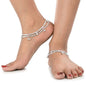 AanyaCentric Silver Plated Traditional Anklets Payal - Classic and Stylish for Women and Girls