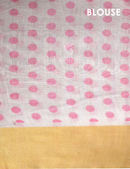 Shades of Milk White Colour Floral Design Chander Printed Saree By Gayathri Reddy Designer Studio