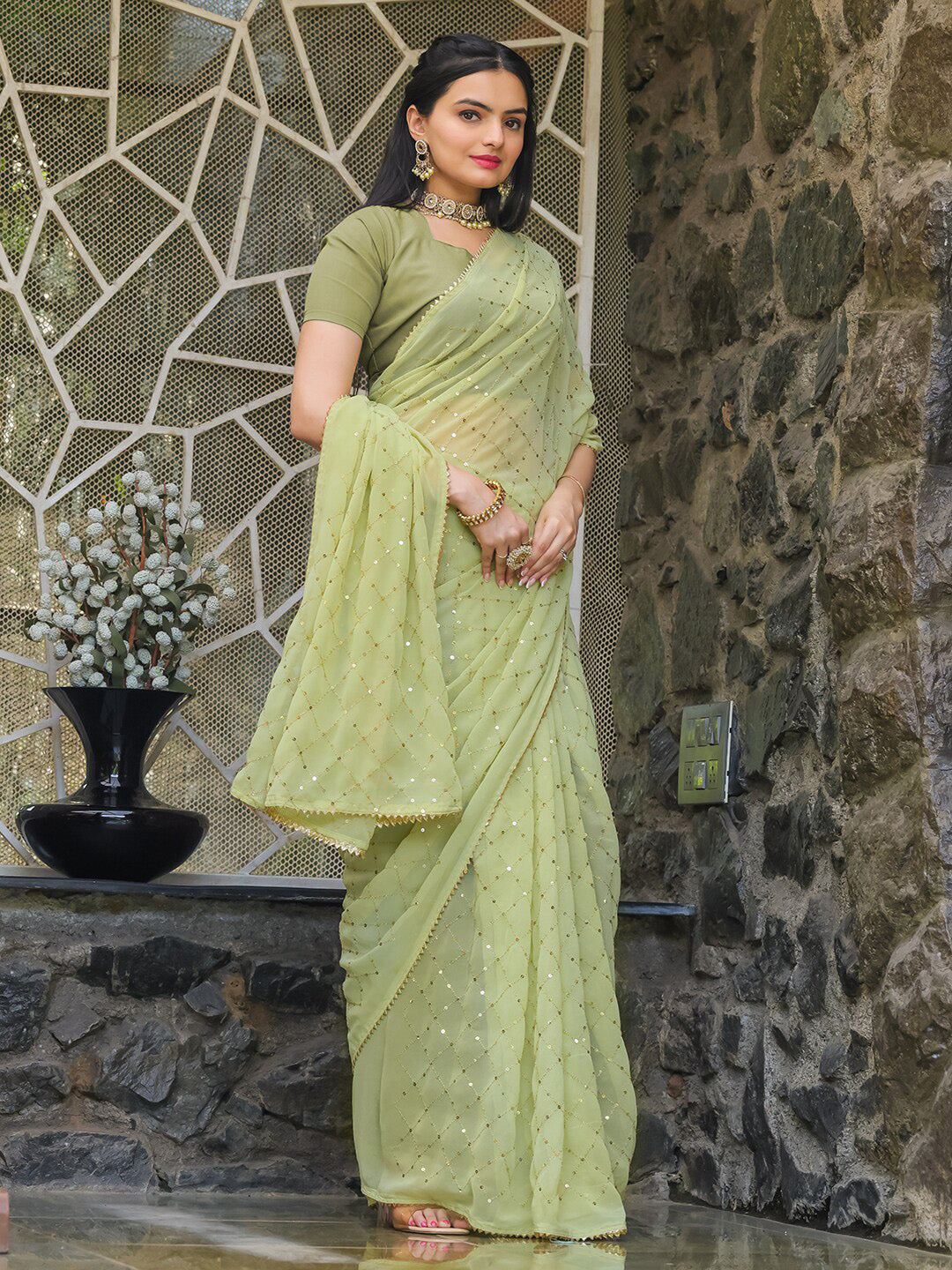 Tikhi Imli Embellished Sequinned Saree