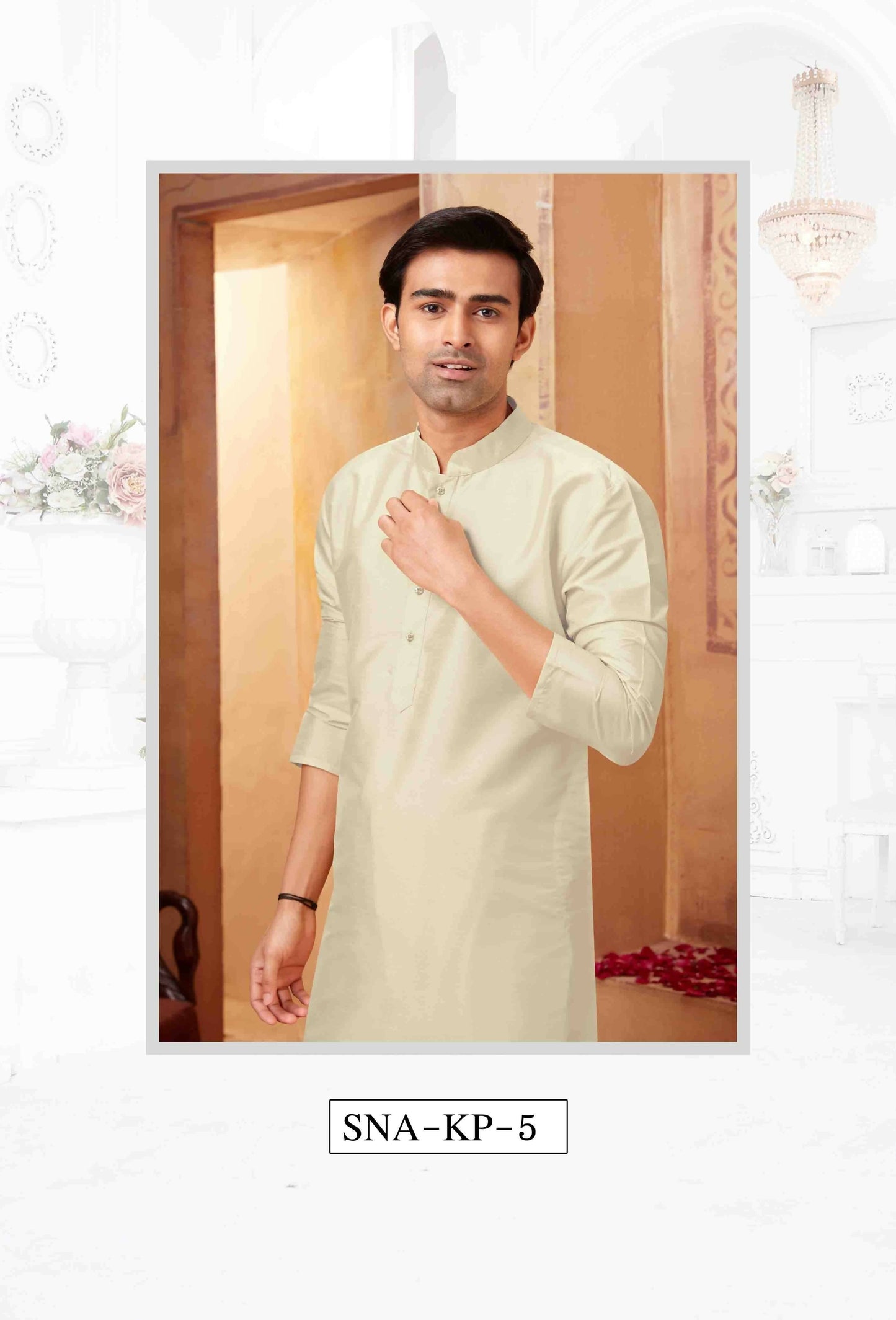 Joban Fashion Off White Art Silk Kurta Pyjama