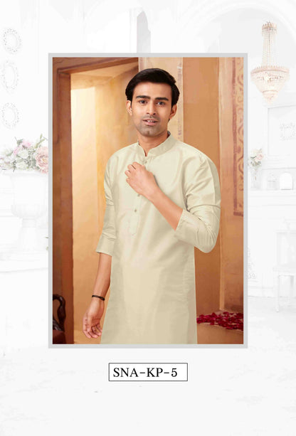 Joban Fashion Off White Art Silk Kurta Pyjama
