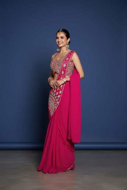 Readymade chiffon saree