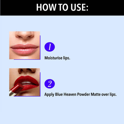 Blue Heaven Powder Matte Lipstick Fiery Orange