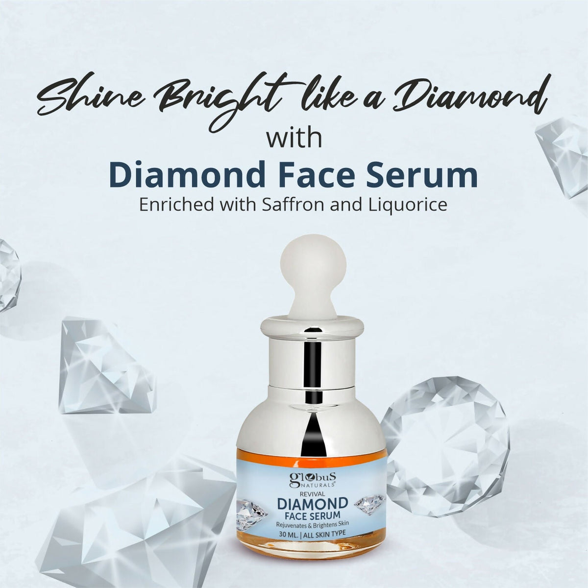 Globus Naturals Revival Diamond Shine Boosting & Anti Ageing Face Serum