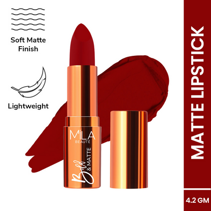 Mila Beaute Bold & Matte Long Lasting Highly Pigmented Lipstick - Fiery Fashion