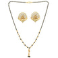 AanyaCentric Gold-Polished Short Mangalsutra Set with Earrings