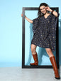 InWeave Women's Navy Jaal Print Kaftan Dress