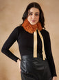 InWeave Women's Carrot Orange Fur Neckpiece