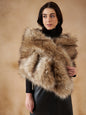 InWeave Women's Winter Beige Faux Fur Cape