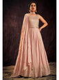 Myra Baby Pink Real Georgette Designer Gown Style Suit