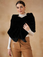 InWeave Women's Black Long Faux Fur Cape