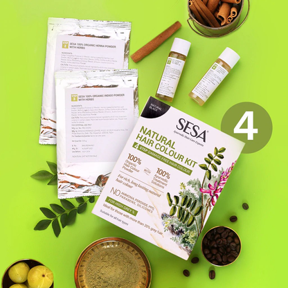 Sesa Ayurvedic Natural Hair Colour Kit Natural Black