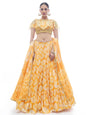 Myra Yellow Jaquard Embroidered Designer Lehenga