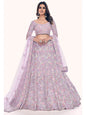 Myra Lilac Soft Net Embroidered Designer Lehenga Choli