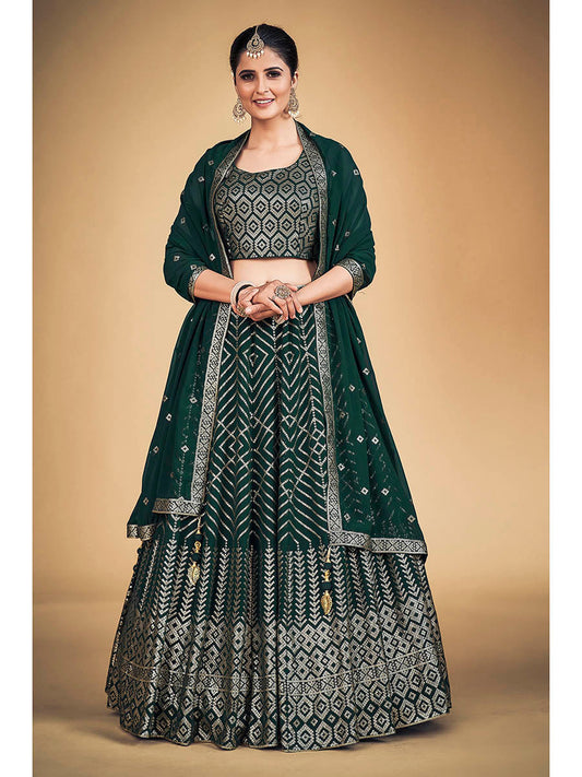 Myra Green Georgette Real Georgette Lehenga Choli