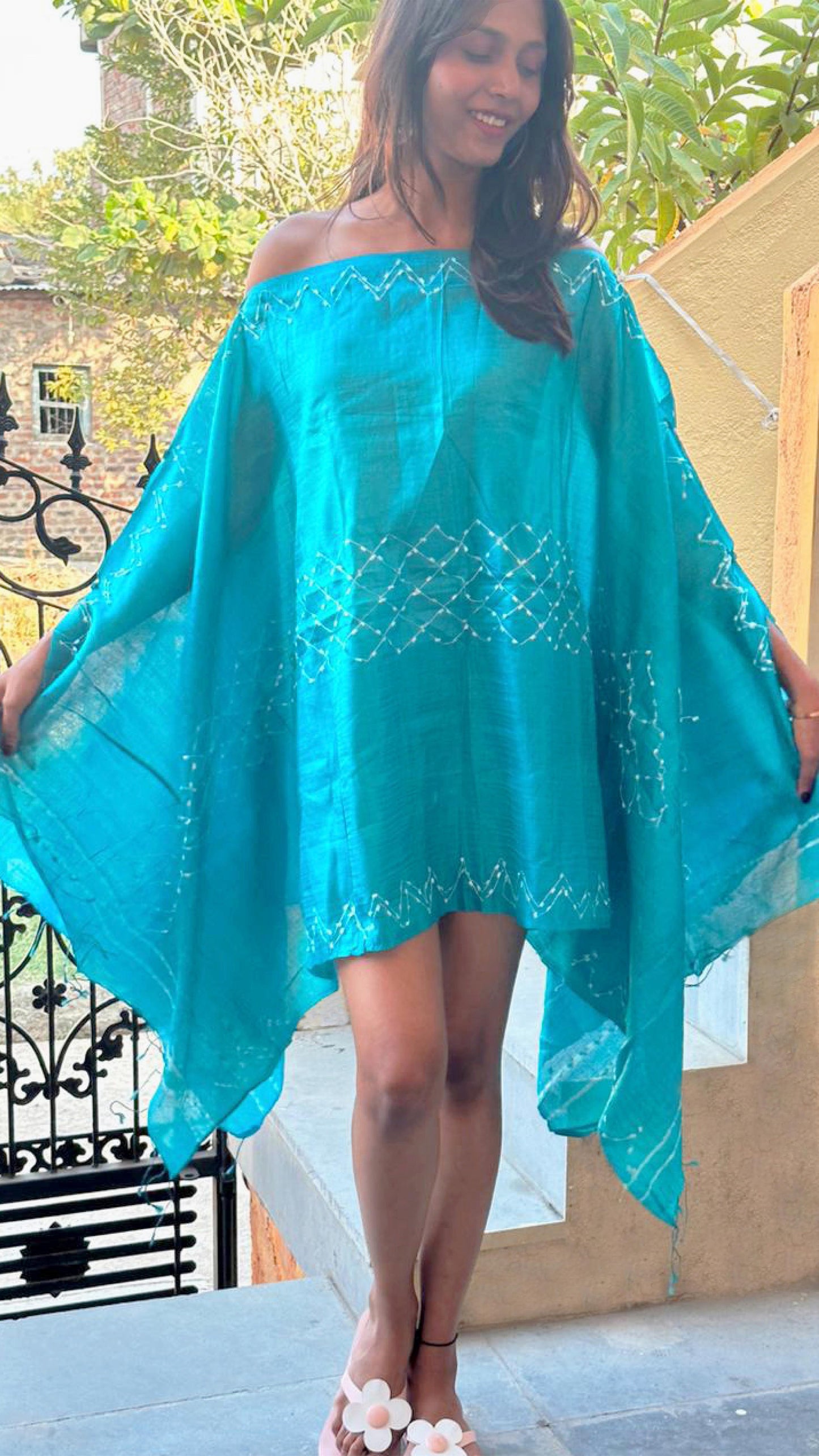 Noroke True Blue Silk Beachwear Cover Up