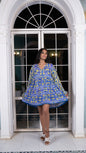 Noroke Cupro Muslin Blue Pottery Tunic Dress