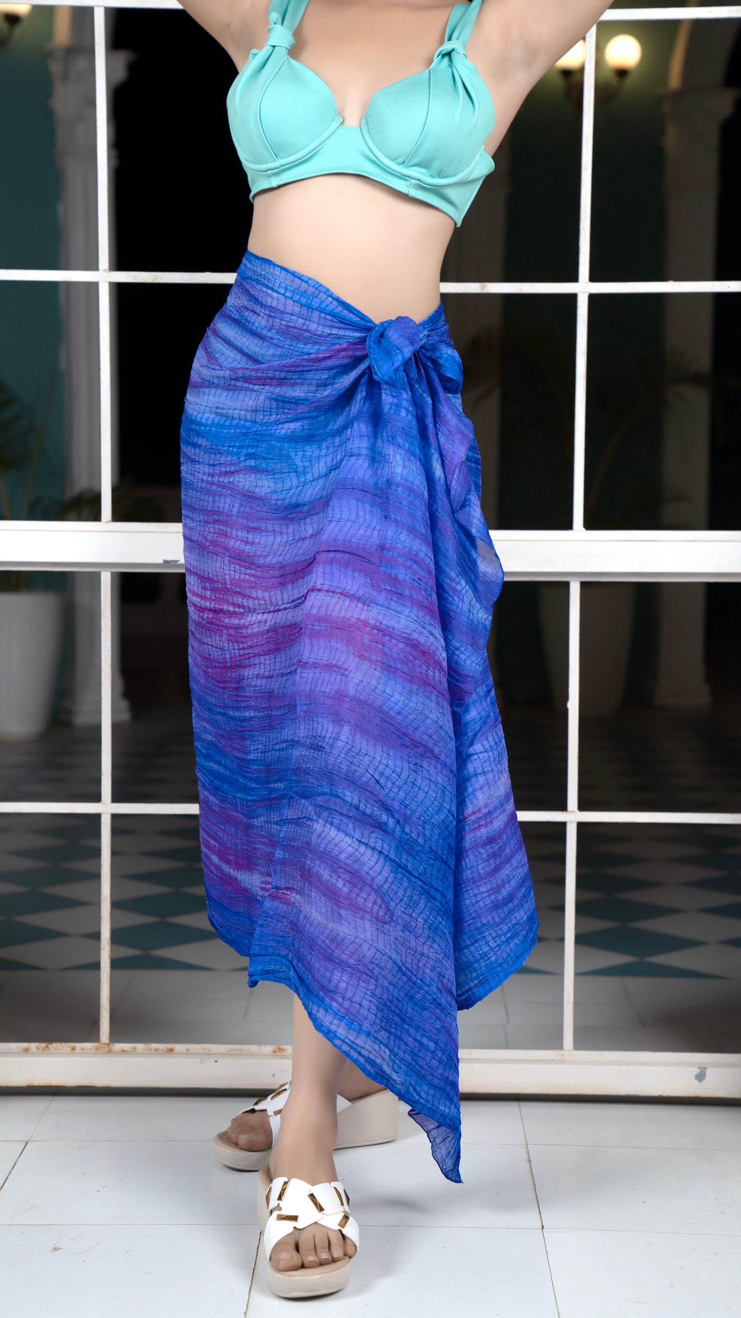 Noroke Silk Ultramarine Silk Sarong - Blue