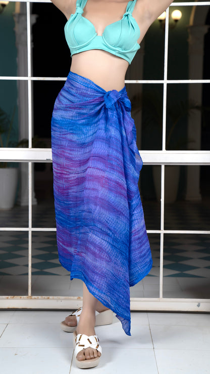 Noroke Silk Ultramarine Silk Sarong - Blue