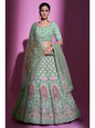 Myra Pista Green Georgette Embroidered Designer Lehenga Choli