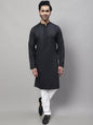 Even Apparels Black Pure Cotton Kurta With Band Collar