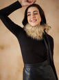 InWeave Women's Cat Print Fur Neckpiece