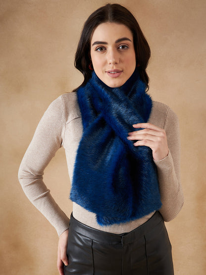 InWeave Women's Royal Blue Faux Fur Neck Warmer