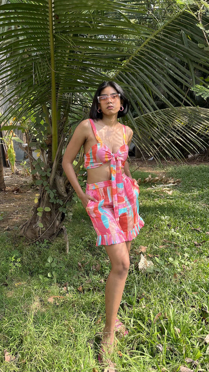 Noroke Modal satin Marble Print Co-Ord Set Women