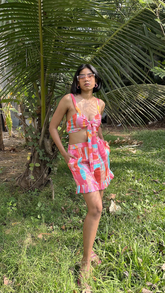 Noroke Modal satin Marble Print Co-Ord Set Women