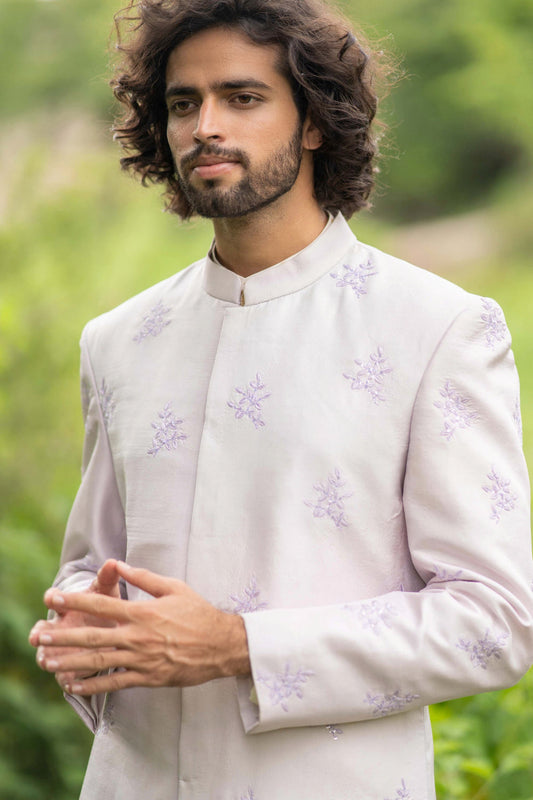 Lilac Majesty Designer Men's Sherwani by Hilo Design