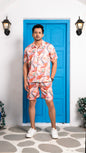 Noroke Sustainable fabric | Linen Satin Linen Geometric Co-ord Set Men