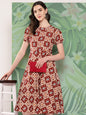 InWeave Women's Maroon Square Dress