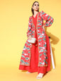 Ahalyaa Floral Printed Tie-Ups Maxi Ethnic Dress