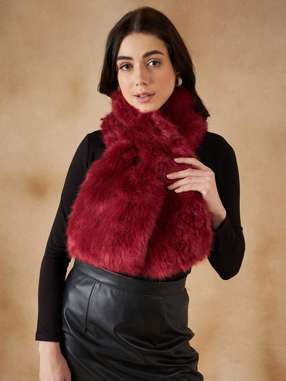 InWeave Women's Bright Rust Faux Fur Neck Warmer
