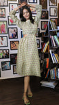 Noroke Sustainable fabric | Mushroom Ikat Cut-out Midi Dress - Printed
