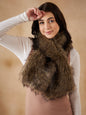 InWeave Women's Beige Print Faux Fur Neck Warmer