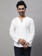 Even Apparels White Pure Cotton Open Neck Kurta