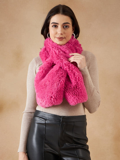 InWeave Women's Light Pink Faux Fur Neck Warmer