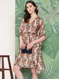 InWeave Women's Elegant Bird Print Kaftaan